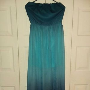 Studio Y Blue floor length strapless dress